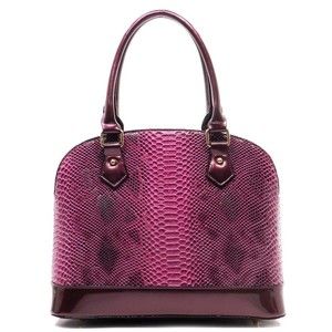 Rimen & Co Python Embossed Dome Tote w/ Strap Purple